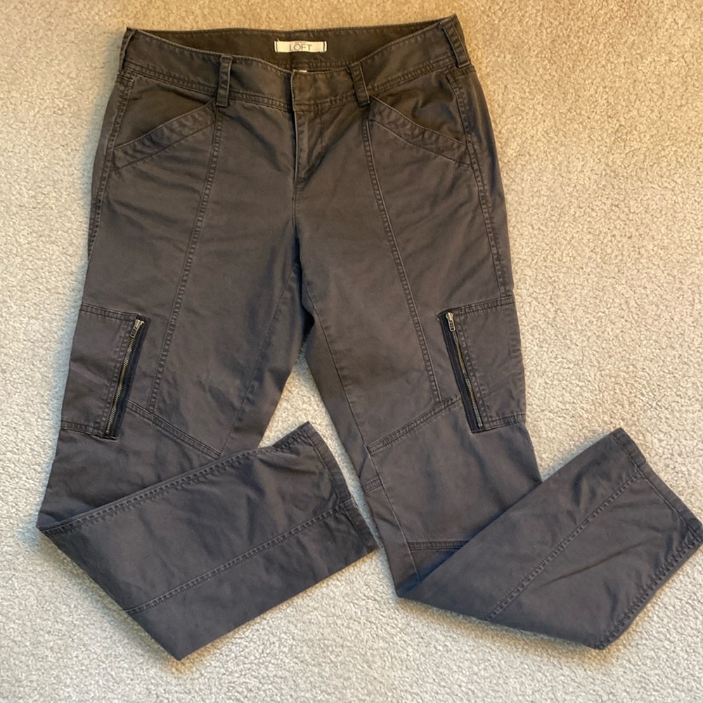 Anne Taylor Loft Gray Cargo Pants